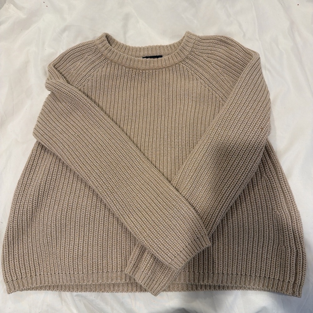 Quince organic cotton fisherman’s crew neck Cozy Ribbed Knit Sweater - S